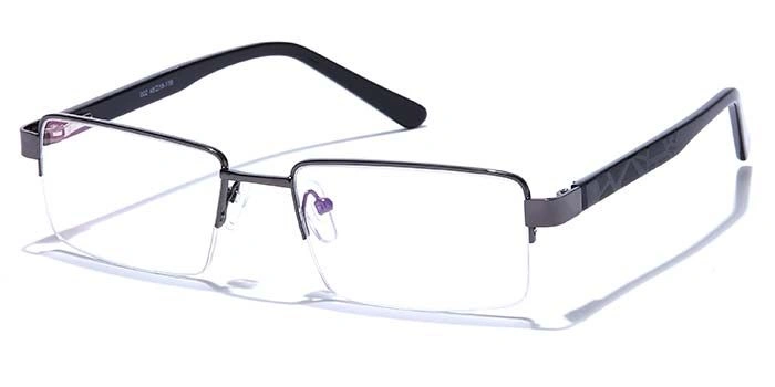 GRAVIATE by Coolwinks E13B6817 Glossy Gunmetal Half Frame Rectangle Eyeglasses for Men and Women-GUNMETAL-1