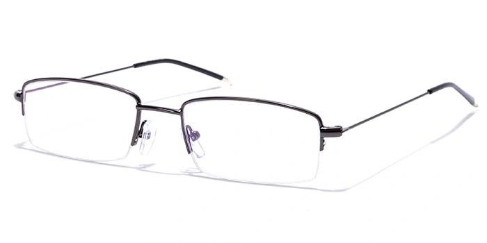 GRAVIATE by Coolwinks E13B7019 Glossy Gunmetal Half Frame Rectangle Eyeglasses for Men and Women-GUNMETAL-1