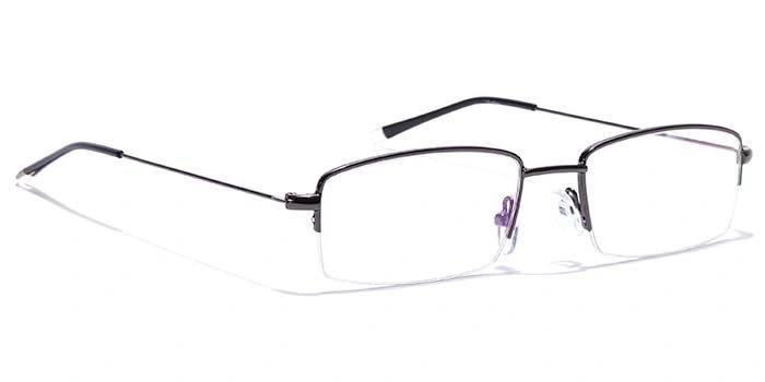 GRAVIATE by Coolwinks E13B7019 Glossy Gunmetal Half Frame Rectangle Eyeglasses for Men and Women-GUNMETAL-2