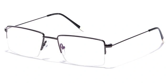 GRAVIATE by Coolwinks E13B7025 Glossy Gunmetal Half Frame Rectangle Eyeglasses for Men and Women-GUNMETAL-1