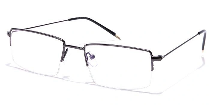 GRAVIATE by Coolwinks E13B7031 Glossy Gunmetal Half Frame Rectangle Eyeglasses for Men and Women-GUNMETAL-1