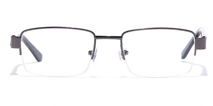 GRAVIATE by Coolwinks E13B7041 Glossy Gunmetal Half Frame Rectangle Eyeglasses for Men and Women-