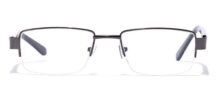 GRAVIATE by Coolwinks E13B7050 Glossy Gunmetal Half Frame Rectangle Eyeglasses for Men and Women-