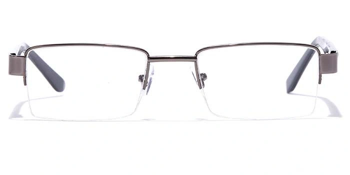 GRAVIATE by Coolwinks E13B7052 Glossy Gunmetal Half Frame Rectangle Eyeglasses for Men and Women-