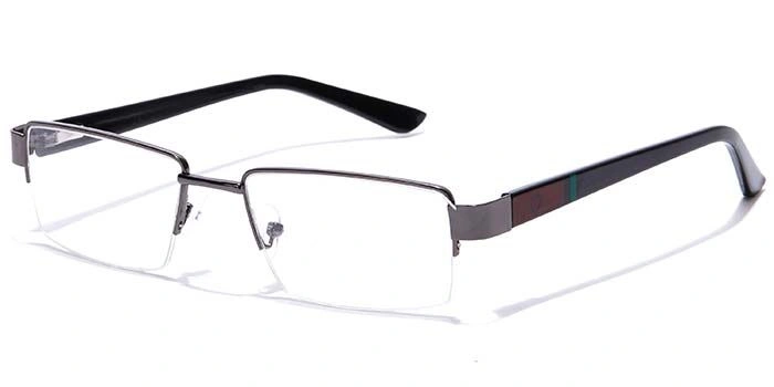 GRAVIATE by Coolwinks E13B7104 Glossy Gunmetal Half Frame Rectangle Eyeglasses for Men and Women-GUNMETAL-1