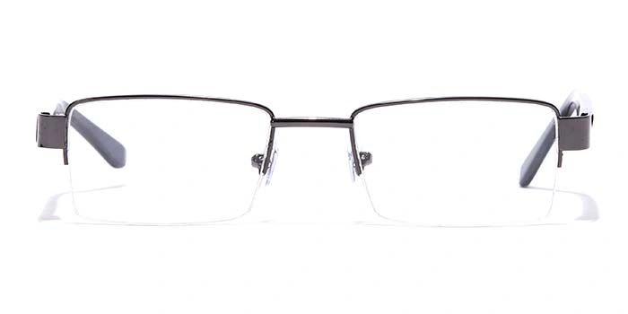 GRAVIATE by Coolwinks E13B7111 Glossy Gunmetal Half Frame Rectangle Eyeglasses for Men and Women-