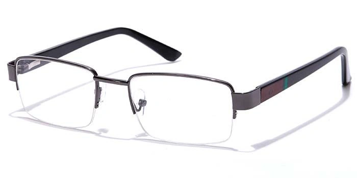 GRAVIATE by Coolwinks E13B7113 Glossy Gunmetal Half Frame Rectangle Eyeglasses for Men and Women-GUNMETAL-1