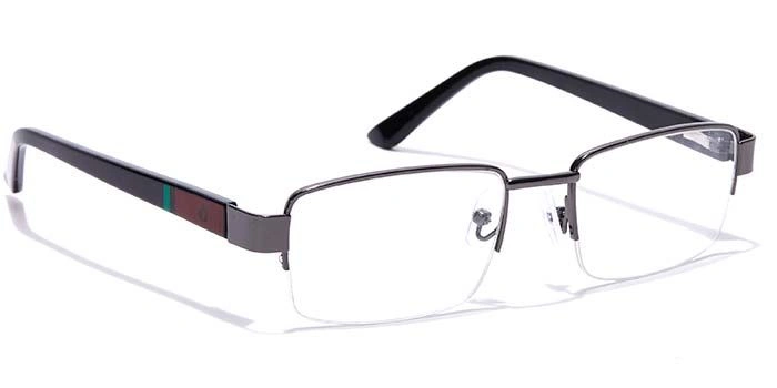 GRAVIATE by Coolwinks E13B7113 Glossy Gunmetal Half Frame Rectangle Eyeglasses for Men and Women-GUNMETAL-2