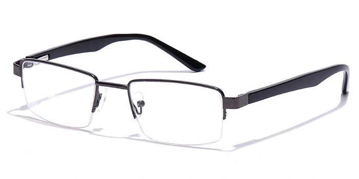 GRAVIATE by Coolwinks E13B7203 Glossy Gunmetal Half Frame Rectangle Eyeglasses for Men and Women-GUNMETAL-1