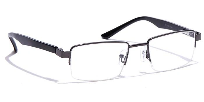 GRAVIATE by Coolwinks E13B7203 Glossy Gunmetal Half Frame Rectangle Eyeglasses for Men and Women-GUNMETAL-2