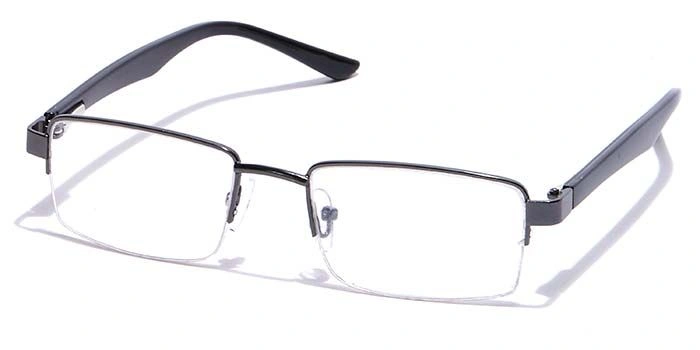 GRAVIATE by Coolwinks E13B7207 Glossy Gunmetal Half Frame Rectangle Eyeglasses for Men and Women-GUNMETAL-1