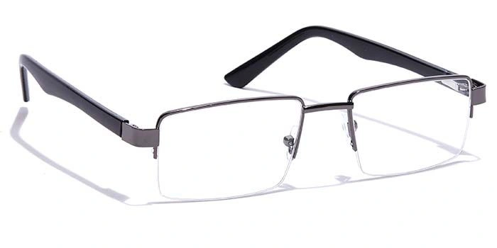 GRAVIATE by Coolwinks E13B7209 Glossy Gunmetal Half Frame Rectangle Eyeglasses for Men and Women-GUNMETAL-2