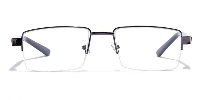 GRAVIATE by Coolwinks E13B7211 Glossy Gunmetal Half Frame Rectangle Eyeglasses for Men and Women-