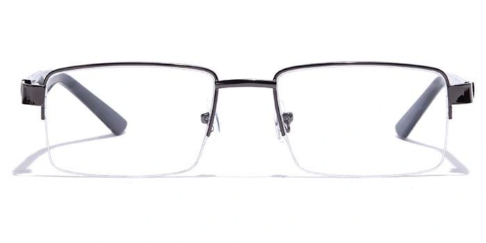 GRAVIATE by Coolwinks E13B7213 Glossy Gunmetal Half Frame Rectangle Eyeglasses for Men and Women-