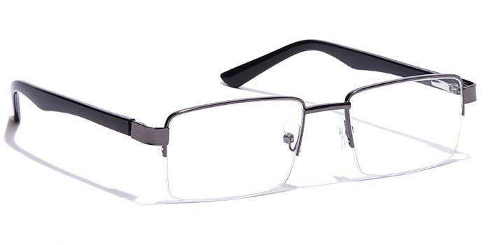 GRAVIATE by Coolwinks E13B7213 Glossy Gunmetal Half Frame Rectangle Eyeglasses for Men and Women-GUNMETAL-2