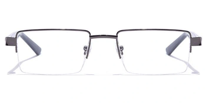 GRAVIATE by Coolwinks E13B7215 Glossy Gunmetal Half Frame Rectangle Eyeglasses for Men and Women-