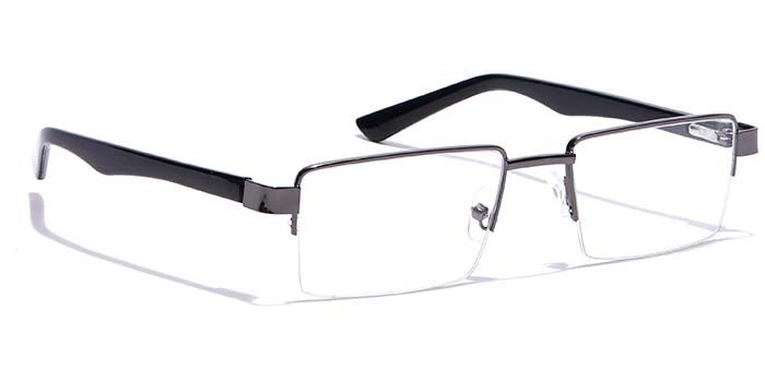 GRAVIATE by Coolwinks E13B7215 Glossy Gunmetal Half Frame Rectangle Eyeglasses for Men and Women-GUNMETAL-2