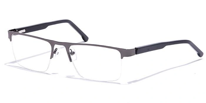 GRAVIATE by Coolwinks E13B7223 Glossy Gunmetal Half Frame Rectangle Eyeglasses for Men and Women-GUNMETAL-1