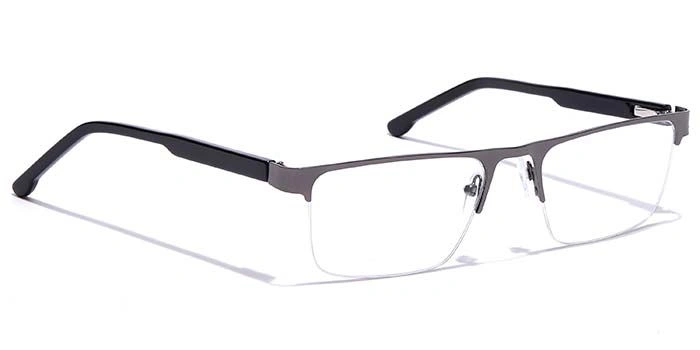 GRAVIATE by Coolwinks E13B7223 Glossy Gunmetal Half Frame Rectangle Eyeglasses for Men and Women-GUNMETAL-2