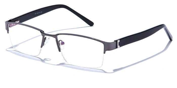 GRAVIATE by Coolwinks E13C6778 Glossy Gunmetal Half Frame Rectangle Eyeglasses for Men and Women-GUNMETAL-1