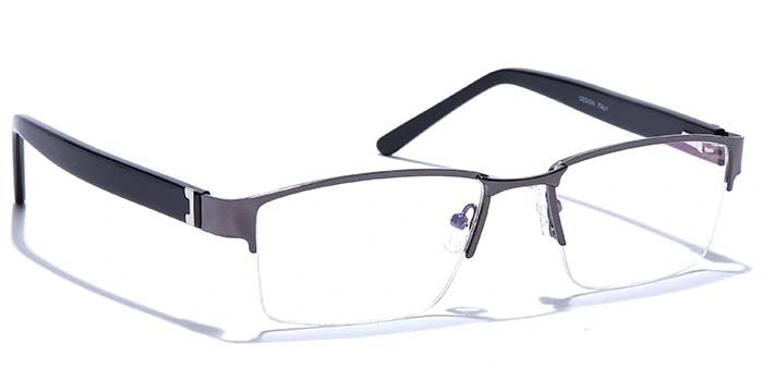 GRAVIATE by Coolwinks E13C6778 Glossy Gunmetal Half Frame Rectangle Eyeglasses for Men and Women-GUNMETAL-2