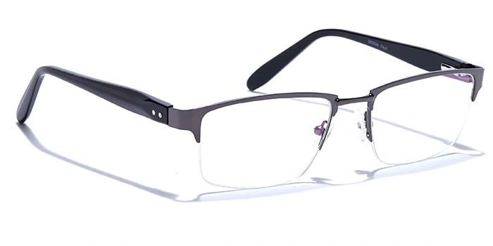 GRAVIATE by Coolwinks E13C6781 Glossy Gunmetal Half Frame Rectangle Eyeglasses for Men and Women-GUNMETAL-2