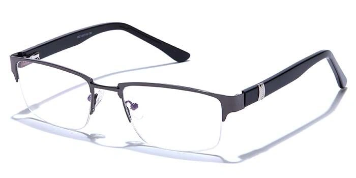 GRAVIATE by Coolwinks E13C6786 Glossy Gunmetal Half Frame Rectangle Eyeglasses for Men and Women-GUNMETAL-1