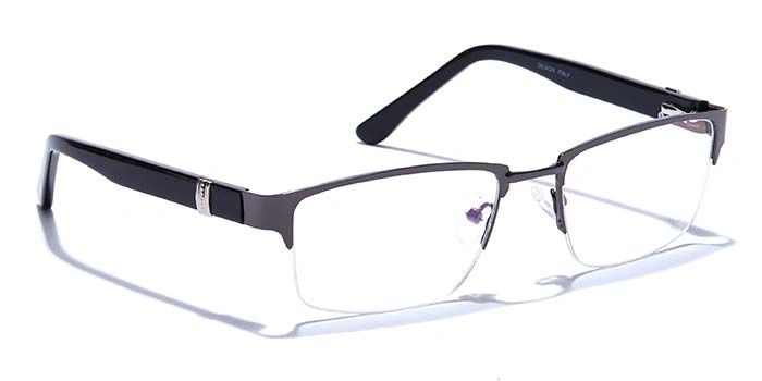 GRAVIATE by Coolwinks E13C6786 Glossy Gunmetal Half Frame Rectangle Eyeglasses for Men and Women-GUNMETAL-2