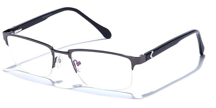 GRAVIATE by Coolwinks E13C6787 Glossy Gunmetal Half Frame Rectangle Eyeglasses for Men and Women-GUNMETAL-1