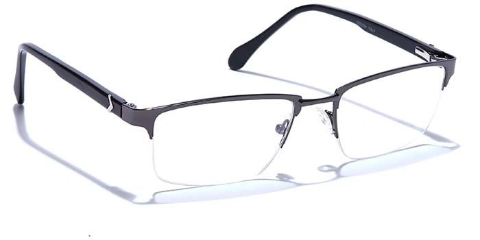 GRAVIATE by Coolwinks E13C6787 Glossy Gunmetal Half Frame Rectangle Eyeglasses for Men and Women-GUNMETAL-2