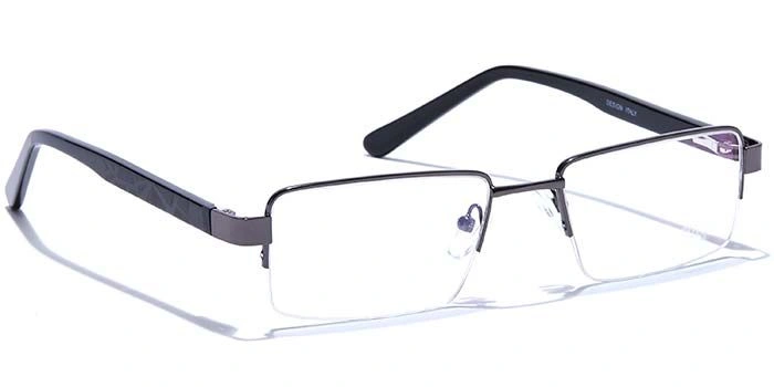 GRAVIATE by Coolwinks E13C6815 Glossy Gunmetal Half Frame Rectangle Eyeglasses for Men and Women-GUNMETAL-2