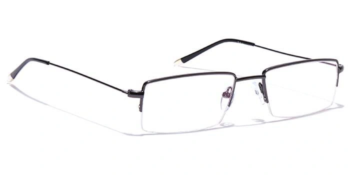 GRAVIATE by Coolwinks E13C7033 Glossy Gunmetal Half Frame Rectangle Eyeglasses for Men and Women-GUNMETAL-2