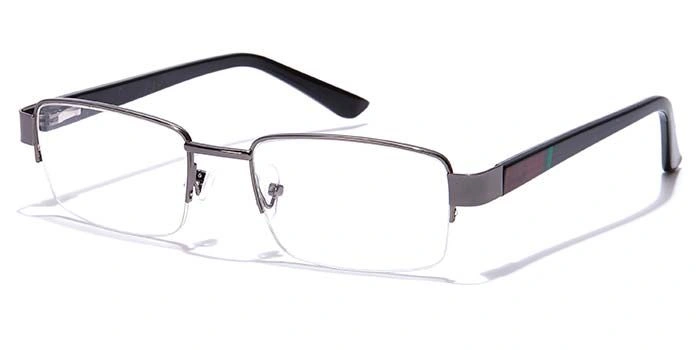 GRAVIATE by Coolwinks E13C7043 Glossy Gunmetal Half Frame Rectangle Eyeglasses for Men and Women-GUNMETAL-1