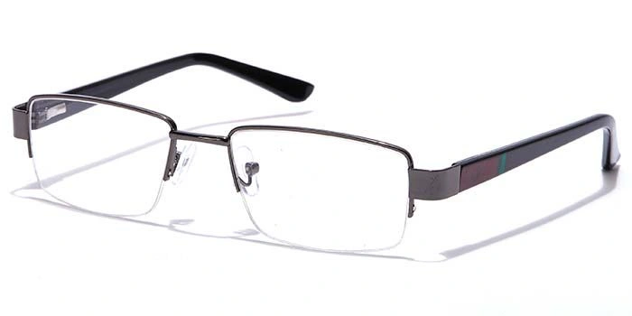 GRAVIATE by Coolwinks E13C7044 Glossy Gunmetal Half Frame Rectangle Eyeglasses for Men and Women-GUNMETAL-1