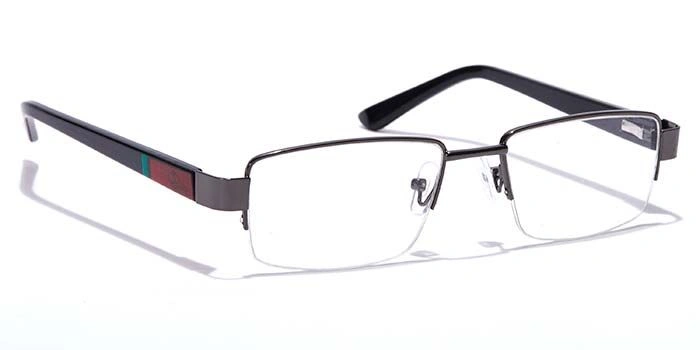 GRAVIATE by Coolwinks E13C7044 Glossy Gunmetal Half Frame Rectangle Eyeglasses for Men and Women-GUNMETAL-2