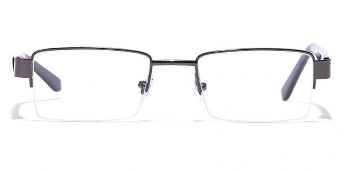 GRAVIATE by Coolwinks E13C7045 Glossy Gunmetal Half Frame Rectangle Eyeglasses for Men and Women-