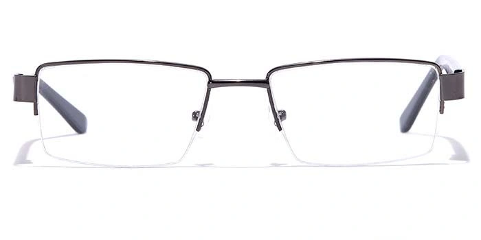 GRAVIATE by Coolwinks E13C7046 Glossy Gunmetal Half Frame Rectangle Eyeglasses for Men and Women-