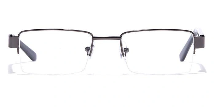 GRAVIATE by Coolwinks E13C7052 Glossy Gunmetal Half Frame Rectangle Eyeglasses for Men and Women-