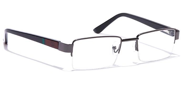 GRAVIATE by Coolwinks E13C7052 Glossy Gunmetal Half Frame Rectangle Eyeglasses for Men and Women-GUNMETAL-2