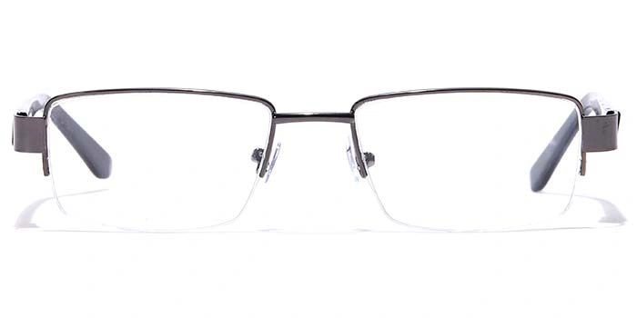 GRAVIATE by Coolwinks E13C7054 Glossy Gunmetal Half Frame Rectangle Eyeglasses for Men and Women-