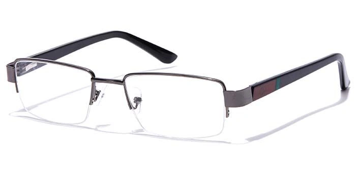 GRAVIATE by Coolwinks E13C7054 Glossy Gunmetal Half Frame Rectangle Eyeglasses for Men and Women-GUNMETAL-1