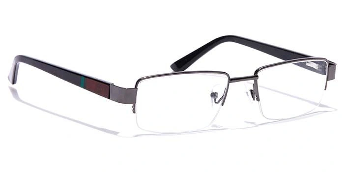 GRAVIATE by Coolwinks E13C7054 Glossy Gunmetal Half Frame Rectangle Eyeglasses for Men and Women-GUNMETAL-2