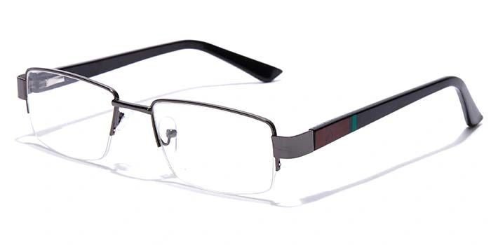 GRAVIATE by Coolwinks E13C7110 Glossy Gunmetal Half Frame Rectangle Eyeglasses for Men and Women-GUNMETAL-1