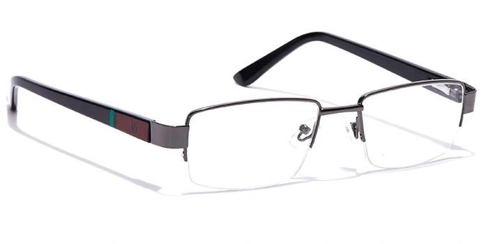 GRAVIATE by Coolwinks E13C7110 Glossy Gunmetal Half Frame Rectangle Eyeglasses for Men and Women-GUNMETAL-2