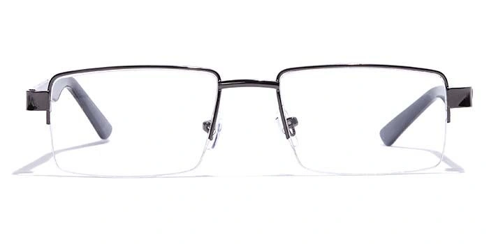 GRAVIATE by Coolwinks E13C7162 Glossy Gunmetal Half Frame Rectangle Eyeglasses for Men and Women-