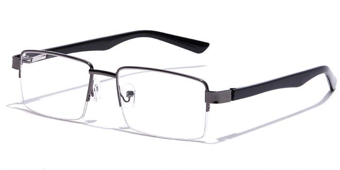 GRAVIATE by Coolwinks E13C7166 Glossy Gunmetal Half Frame Rectangle Eyeglasses for Men and Women-GUNMETAL-1