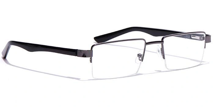 GRAVIATE by Coolwinks E13C7168 Glossy Gunmetal Half Frame Rectangle Eyeglasses for Men and Women-GUNMETAL-2