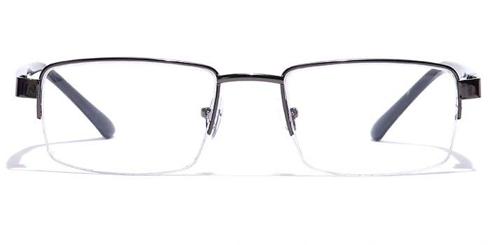 GRAVIATE by Coolwinks E13C7174 Glossy Gunmetal Half Frame Rectangle Eyeglasses for Men and Women-