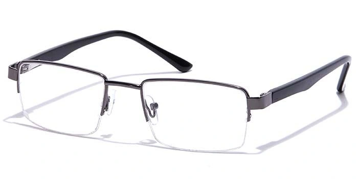 GRAVIATE by Coolwinks E13C7174 Glossy Gunmetal Half Frame Rectangle Eyeglasses for Men and Women-GUNMETAL-1