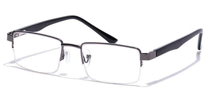 GRAVIATE by Coolwinks E13C7176 Glossy Gunmetal Half Frame Rectangle Eyeglasses for Men and Women-GUNMETAL-1